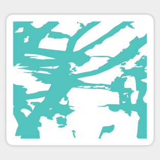 Turquoise Paint Spilled on White Sticker